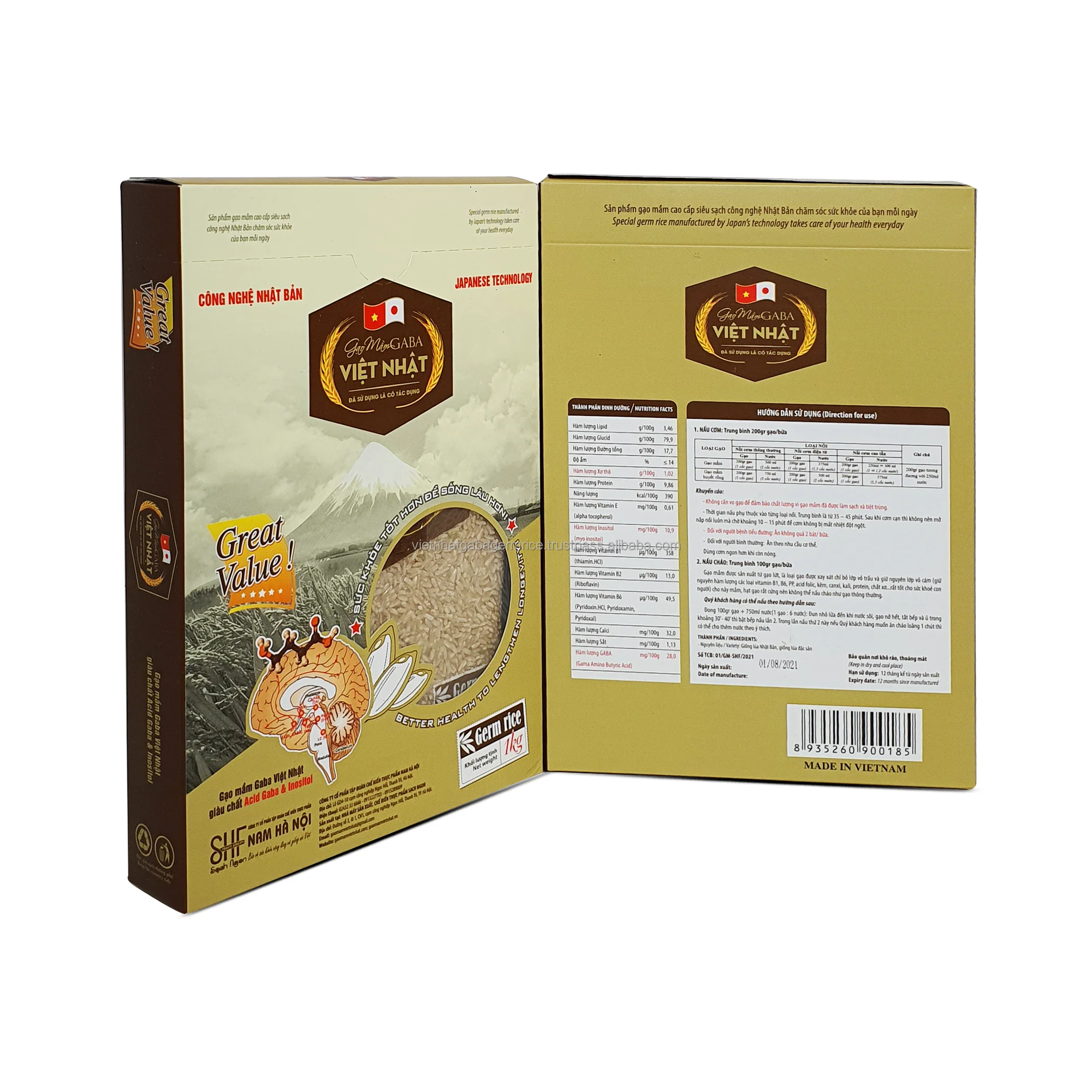 
Organic rice Japanese technology Viet Nhat Gaba germ rice good for health 