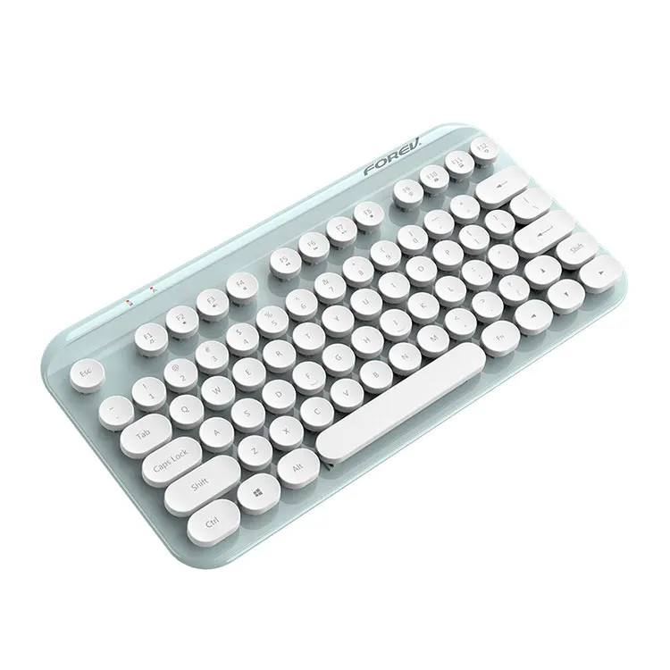 Portable 88 Keys Mini Keyboard Round Keycaps Portable 2.4g Wireless Keyboard For Office Laptop PC
