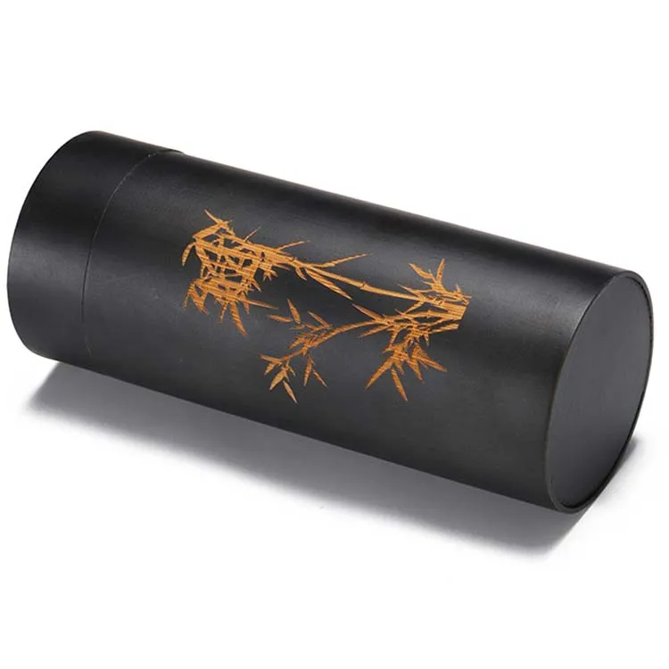 Fancy Round Wood Lid Cylinder Boxes Tube Packaging Paper for Tea Coffee Bamboo Box Round Sunglasses Bamboo Box