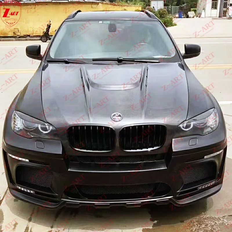 Z-ART 2008-2013 X5 X6 Carbon Engine Bonnet for BMW E71 X6 Carbon Fiber Engine Cover for BMW E70 X5 Carbon Fiber Engine Hood
