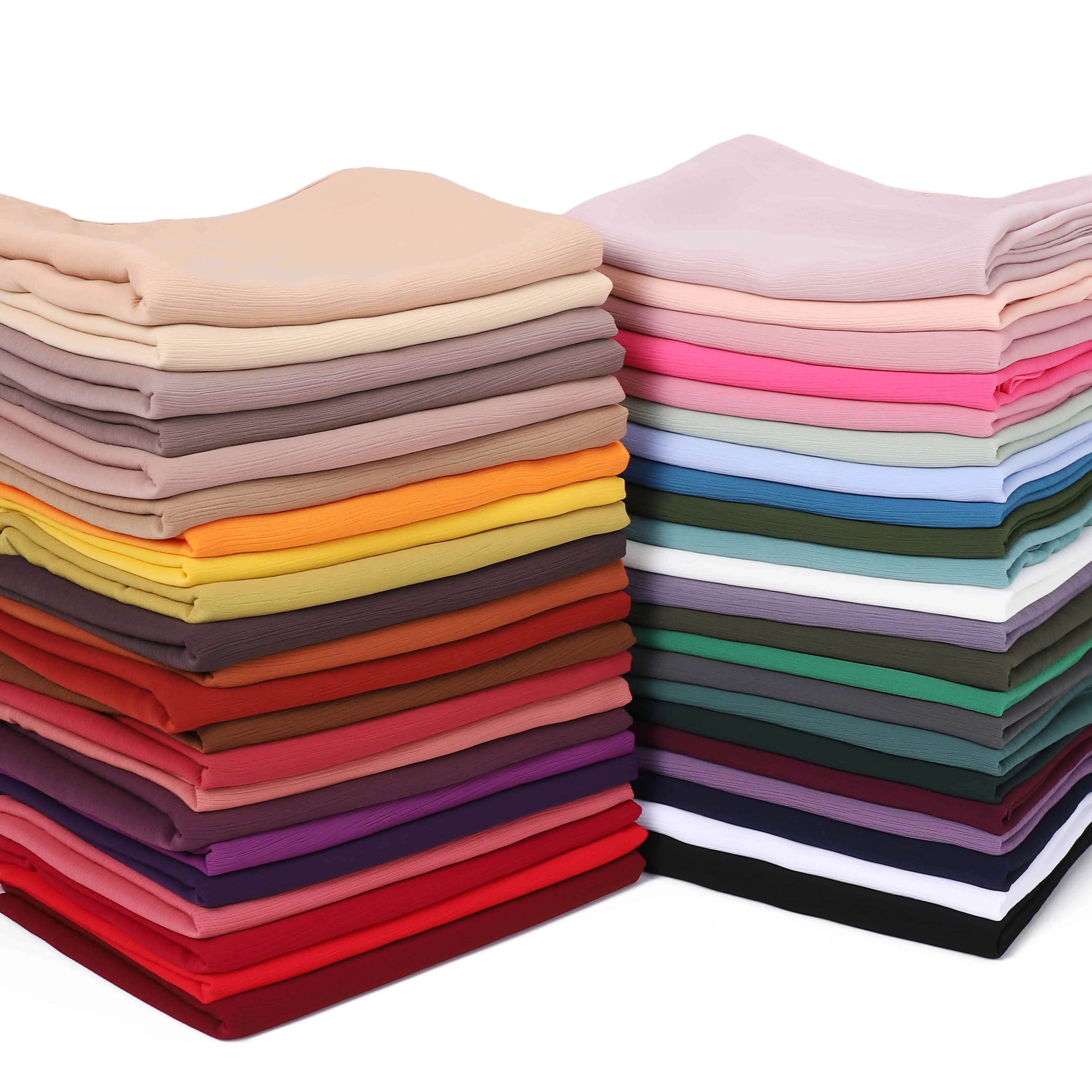 New Arrival Fashion Chiffon Hijab Solid Color Crinkled Turban Headscarf Bubble Chiffon Hijab For Women Malaysian Muslin Scarf