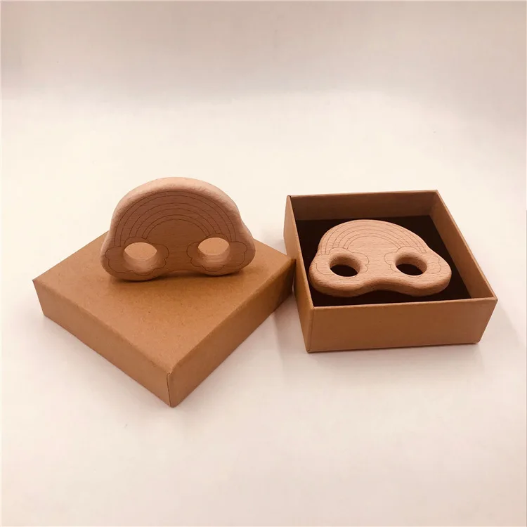 Beech wood molars rainbow crafts ornaments baby teething toys