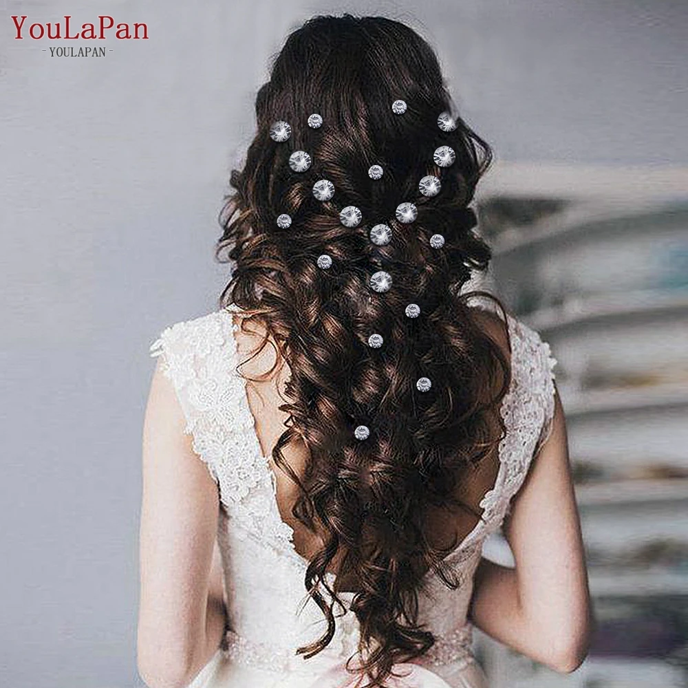 Youlapan Hp535 Simple Rhinestone Hair Fork 20 Different Sizes Rhinestone Bridal Hairpin Wedding Prom Hair Accessories