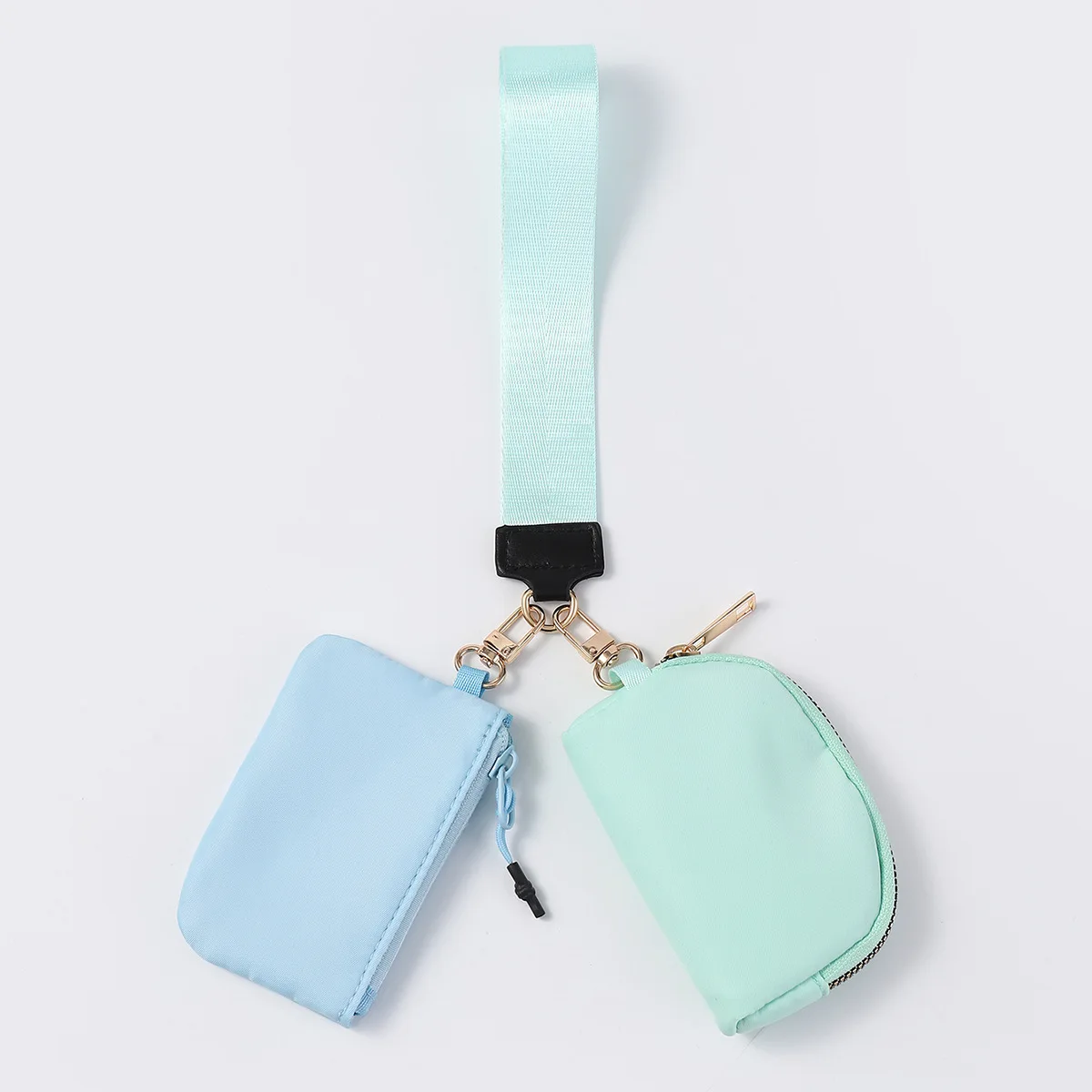 New Arrival Sports Yoga Double Wrist Wallet Coin Bag Mini Pouch Wristlet Bag Key Chain Card Holder Woman