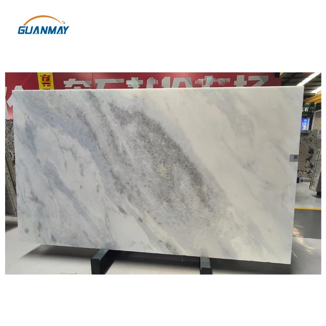 Brazil Translucent Crystal Blue Quartzite Stone Slab for Modern Flooring Tiles Wall Background