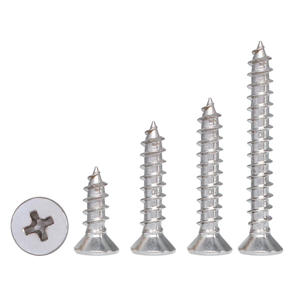 Wood Screw Din 571 Stainless Steel Type 17 Yellow Black Hexagon Shank M2 Square Drive 7 Torx 3 Inch Countersunk Head Wood Screw