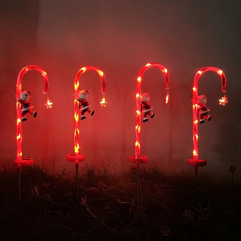 Led Solar Christmas Decorative Candy Cane Sign Light Waterproof Outdoor Pile Light Used for Road Garden Garden Lawn Christmas
