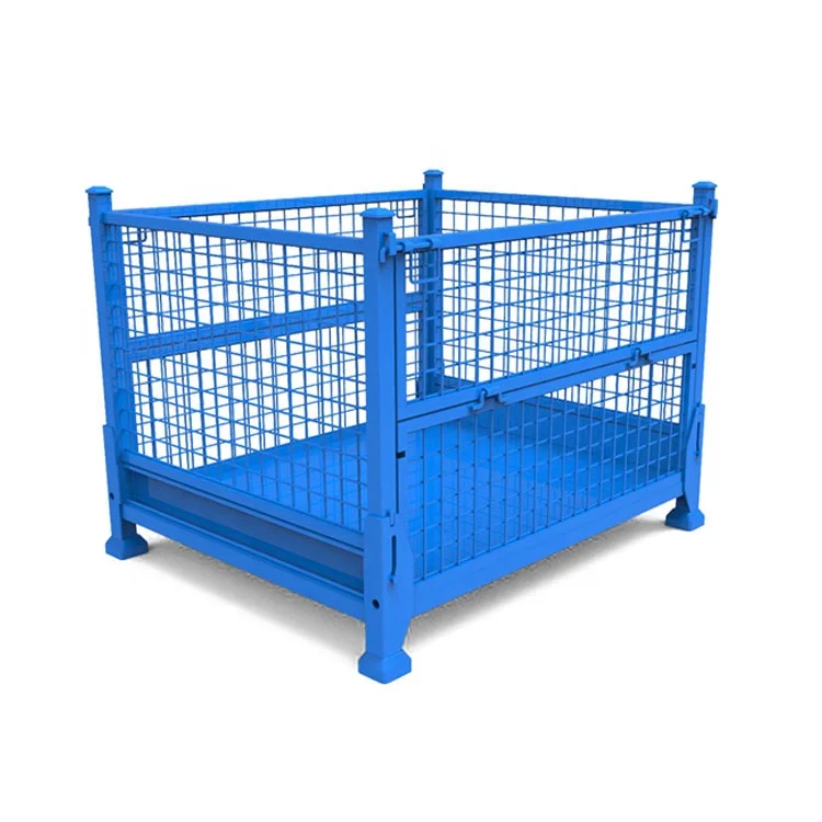 Heavy Duty Demountable Collapsible Rigid Metal Bulk Wire Mesh Storage Stacking Cage Containers