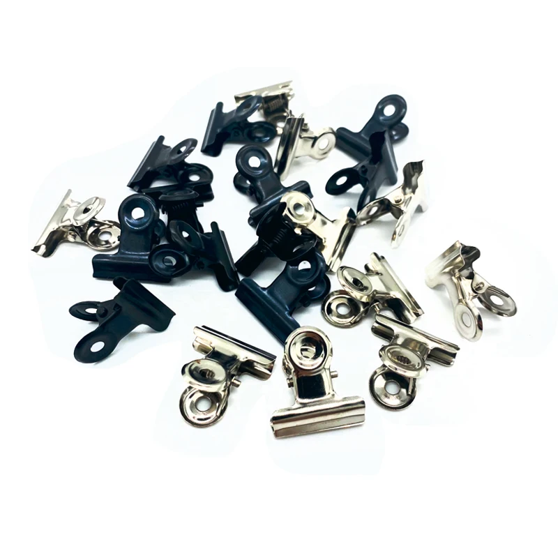 Cheap Black Silver 22mm Round Clip Bill Clip Mixed Stainless Steel Spot Iron Clip
