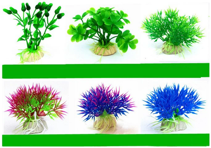 Wholesale Artificial Plastic Plants Aquarium Decor Fish Tank Decoration Ornament