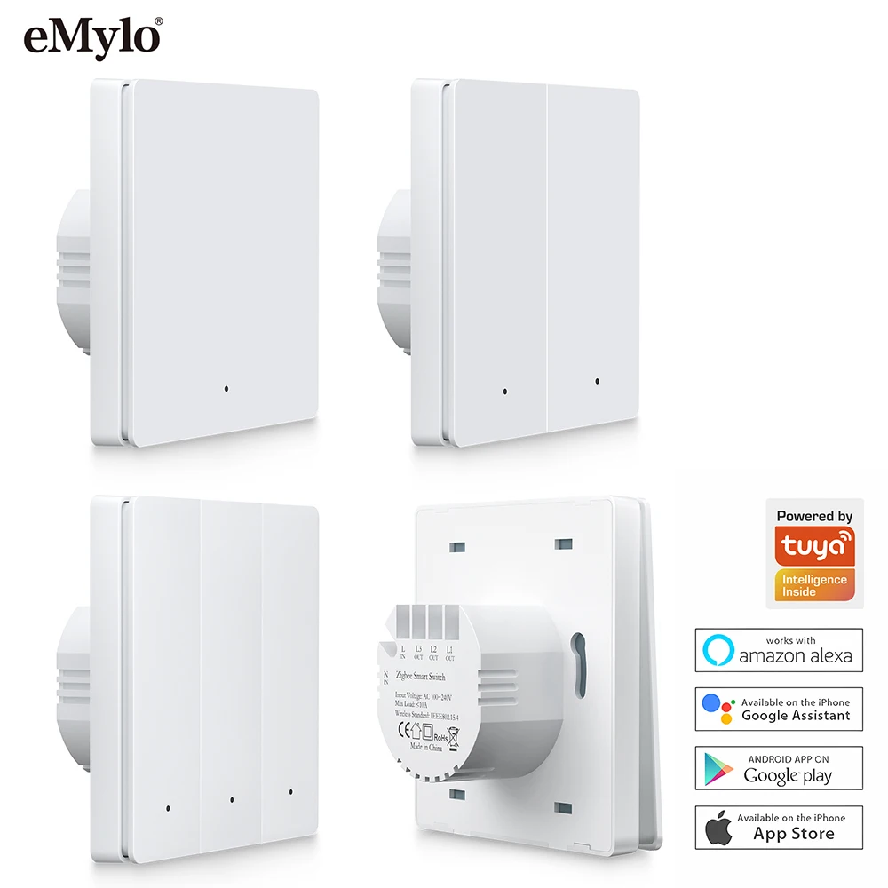 Emylo Smart Home Wall Switch 1Gang/2Gang/3GangWiFi Smart Wall Light Switch