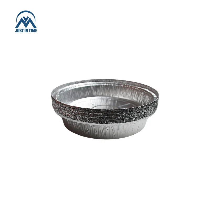Disposable round aluminum foil container food grade microwavable takeaway aluminium tray for food oven