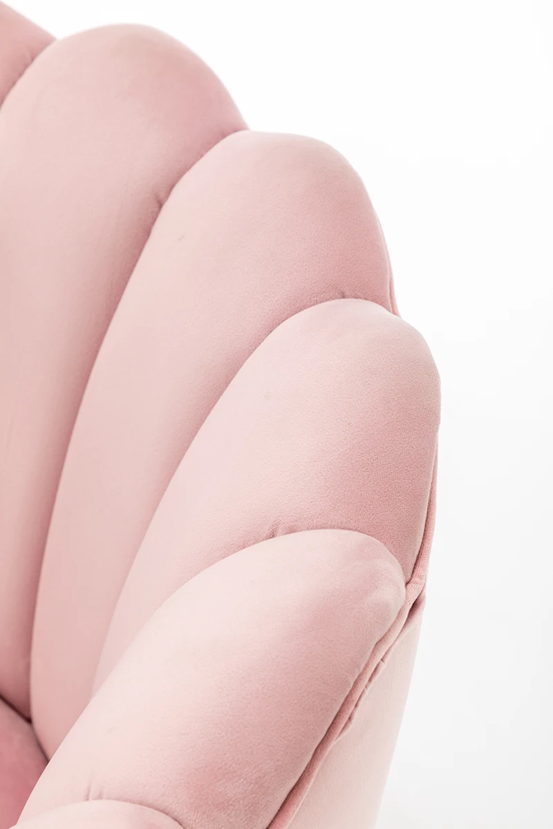 
Flower shape design chair velvet sofa chair swivel chair with movable stainless steel base 