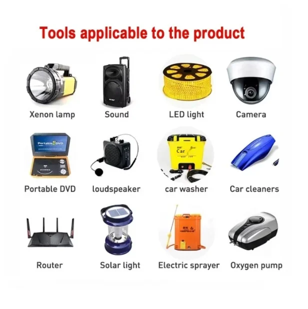 Portable 12V 120AH Rechargeable 18650 Battery Charger Digital Display USB Socket BMS Protection Board Solar 3C Home Appliances