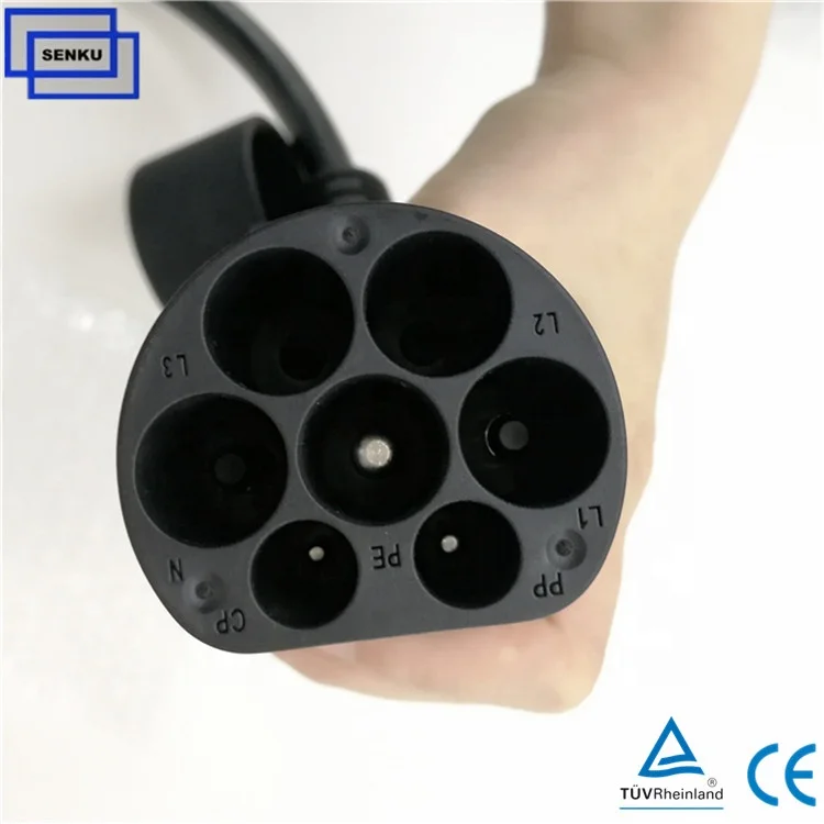 Type2 Electric Charging Points 32A type2 to type1 EV Adapter with 0.5m Phev Charging Cable