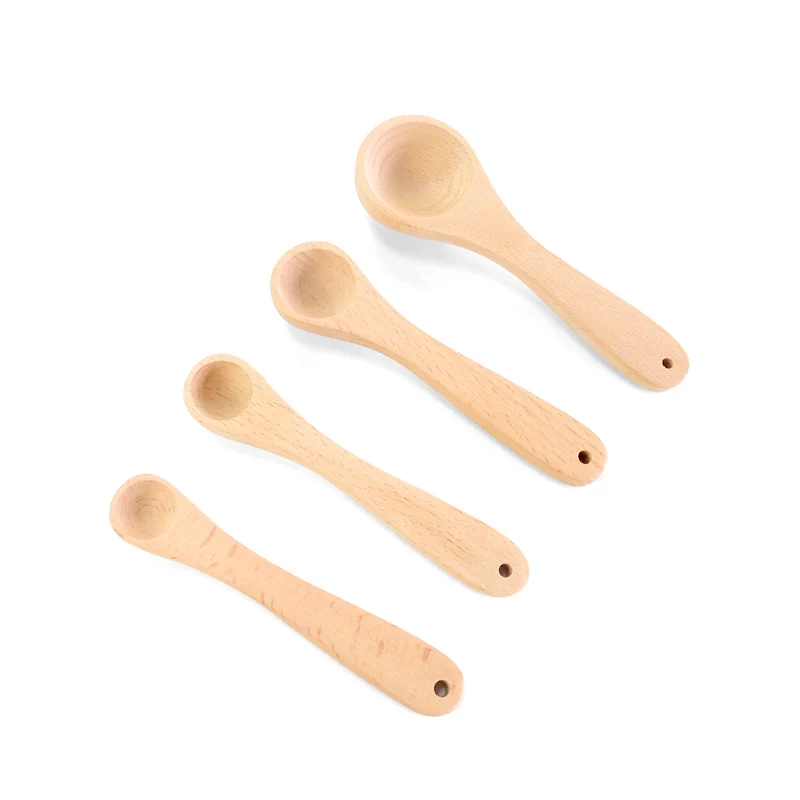 Kitchen Non Stick Resistance Bamboo Mixing Handcraft Spoon with Long Handle Biodegradable Beech Cooking Utensils Spoon