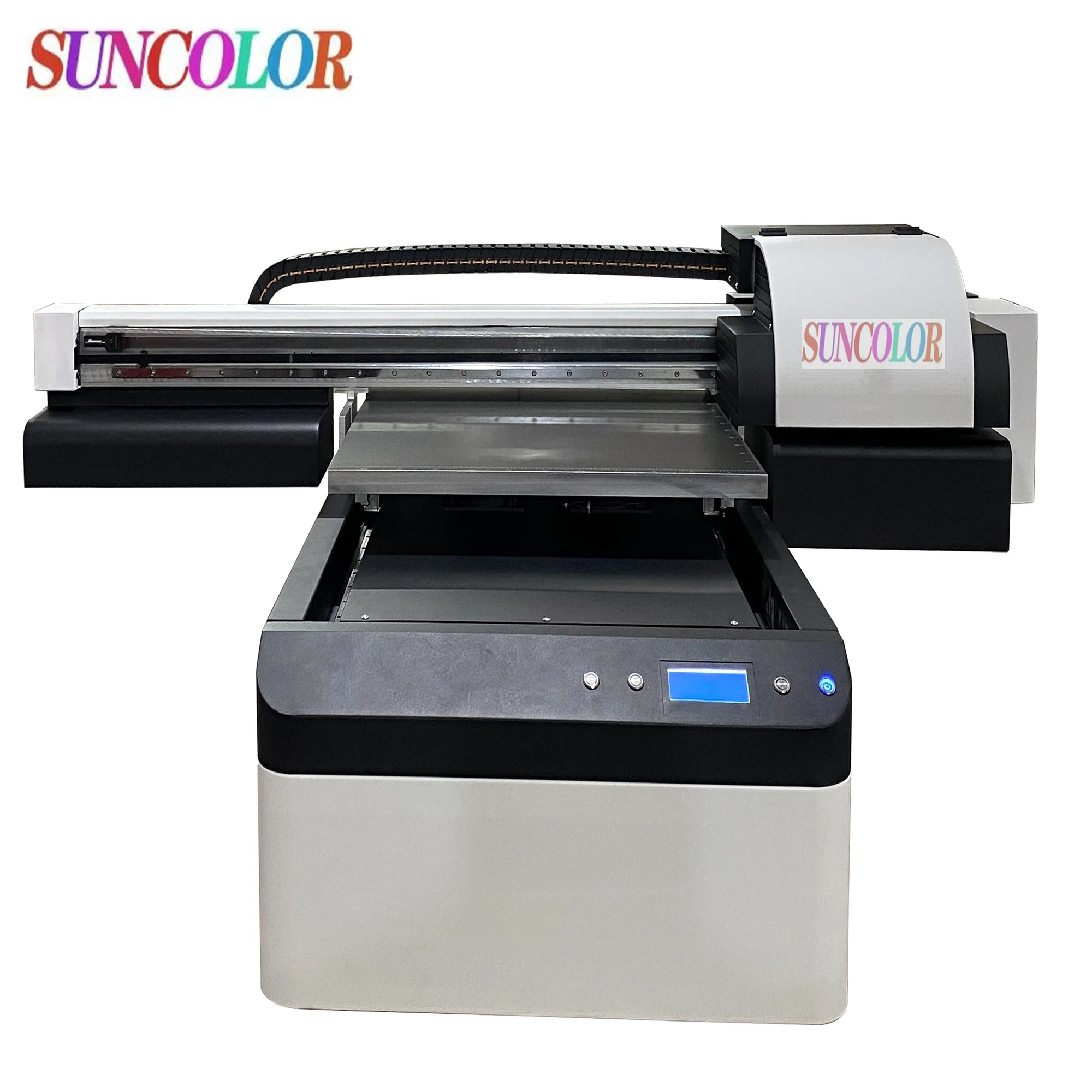 Многофункциональный планшетный УФ-принтер SunColor 6090 с 3 головками белыми чернилами и лаком tx 800