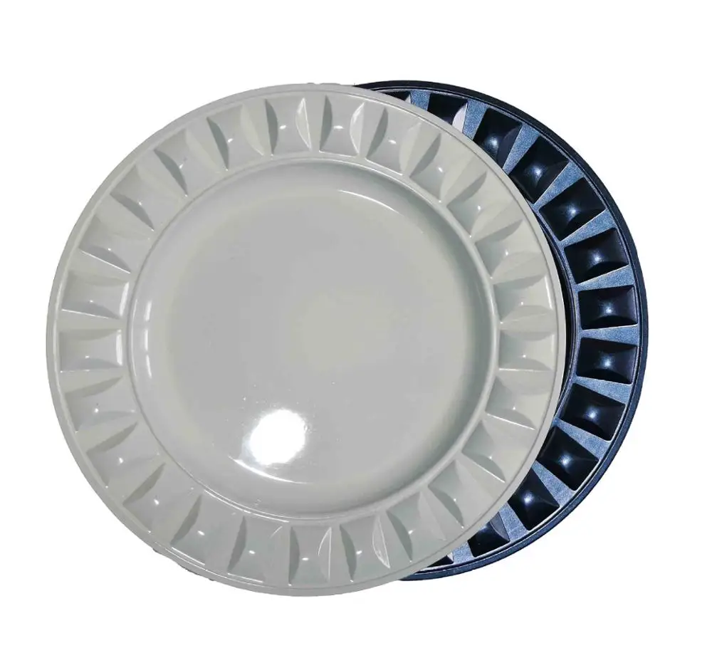 Высокое качество, оптовая продажа, дешевое свадебное украшение, простые синие пластиковые тарелки для зарядного устройства