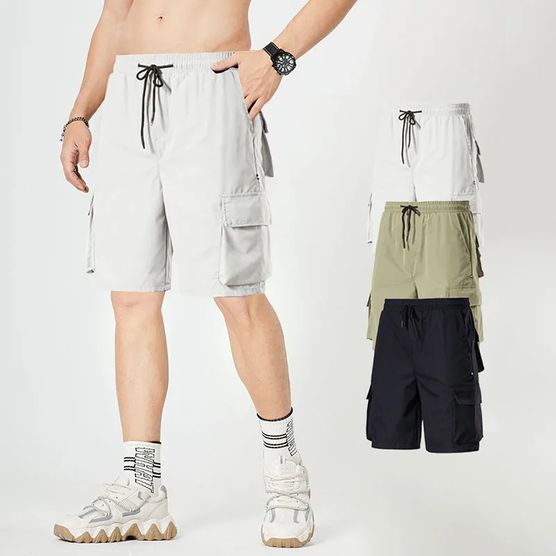 Latest Design Summer Trendy Cargo Shorts With Pockets for Cool Guys Baggy Short Pants With Elastic Waist Shorts
