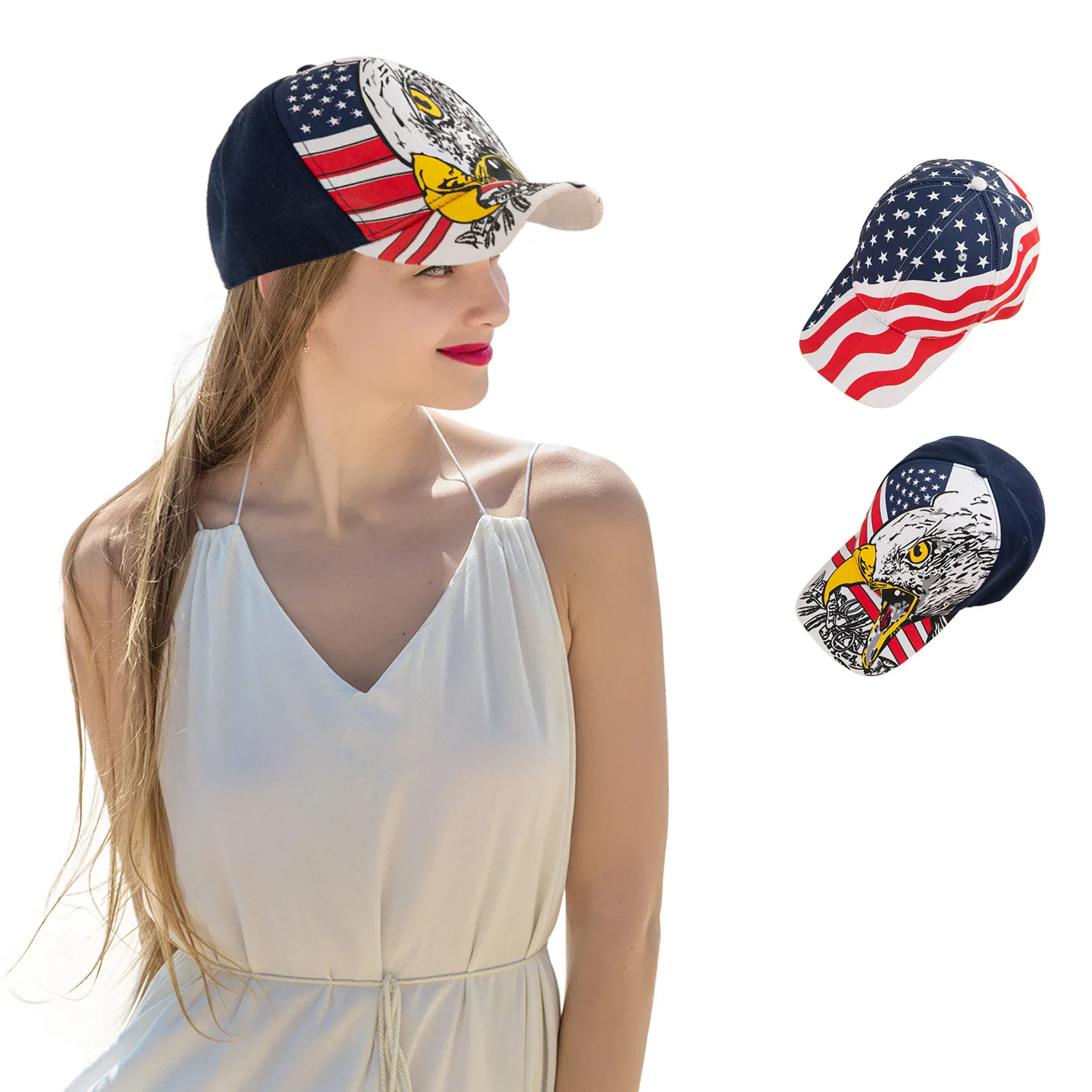 2023 New Independence Day 4th of July USA American Stars And Stripes Flag Baseball Trucker Hats For Women