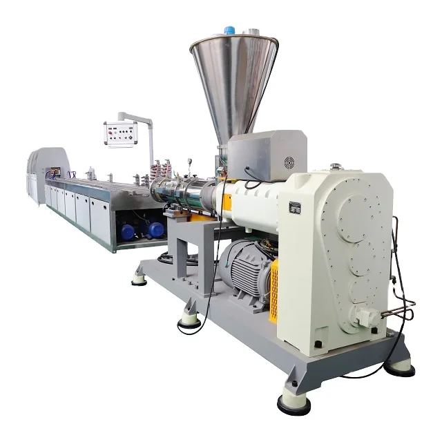 Outdoor embossed wood grain WPC co-extrusion decking making production machine/WPC Machine Manufacturer in China Factory Price