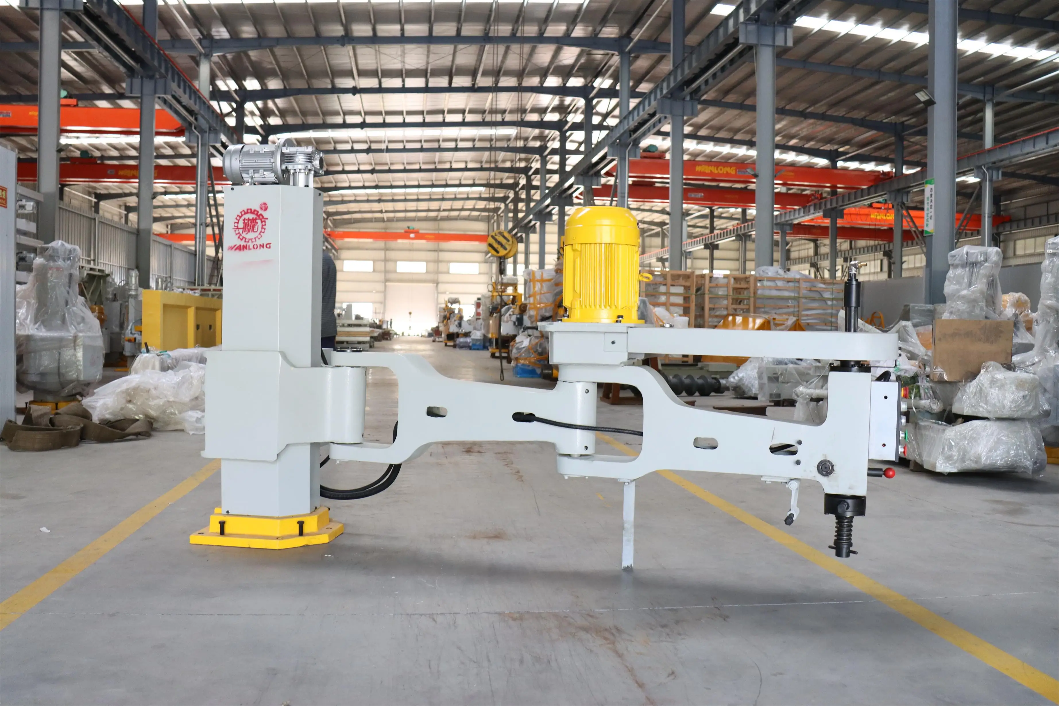 Granite Marble Stone Radial Arm Manual & Pneumatic Lifting Polishing Machines MS-2600/3000 WANLONG Stone Machinery