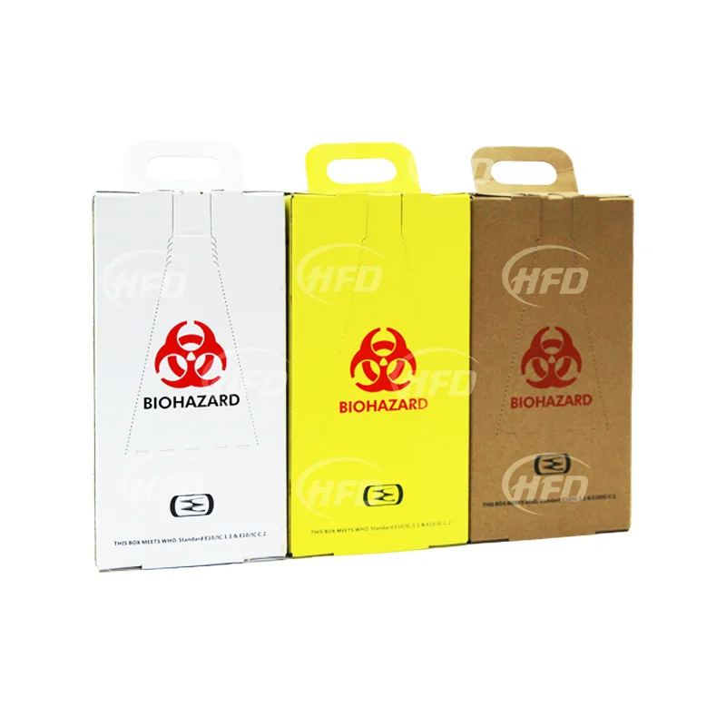 High quality wholesale promotional disposable  foldable paper sharp container bin waste for syringes