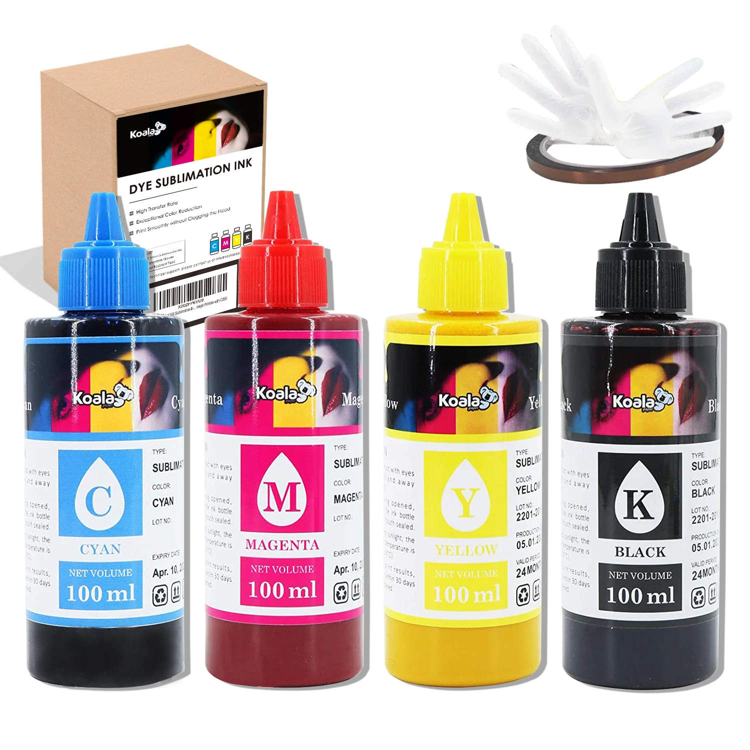 Koala factory supply CMYK 100ML*4  dye sublimation ink for EP DESKTOP  printer