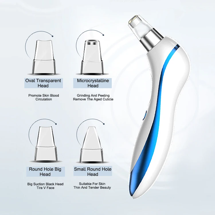 2020 фиолетовая глубокая очистка лица, Электрический Очиститель пор носа 6 всасывающий микродермабразия удаления угрей вакуум/