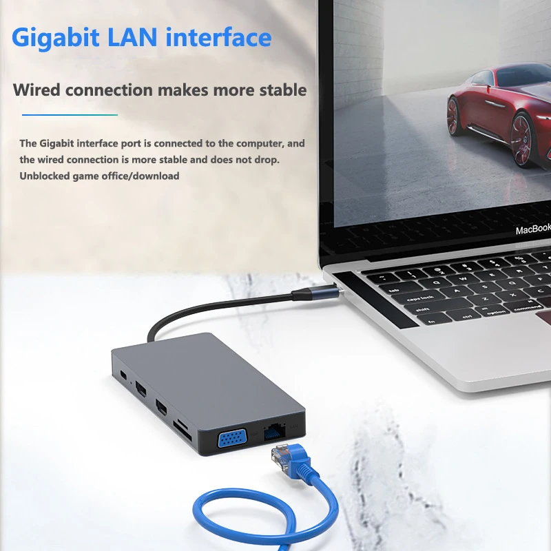 Лидер продаж USB-концентратор оптовая продажа высокоскоростная алюминиевая док-станция USB 3 0 с 12 портами типа C адаптер для