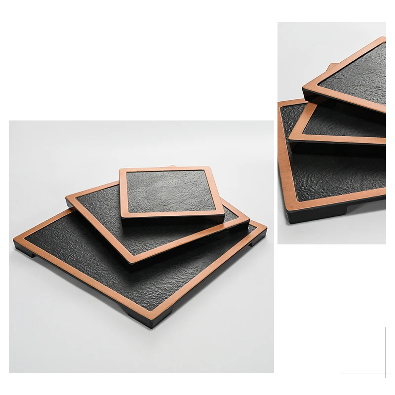 Custom 100% Melamine Wood Effect Paddle Board Pizza Plate Food Serving Tray with Handle Nordic Design Style Home Use Packaging