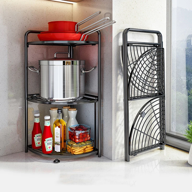 Kitchen pot rack Three to five multi-layer kitchen racks floor-to-ceiling multi-function storage pot rack