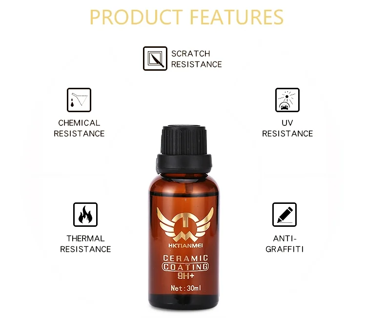 Customized Auto Care Products 9H Nano Ceramic Coating Anti-Corrosion Hydrophobic Gloss Long Lasting for Car Detailing