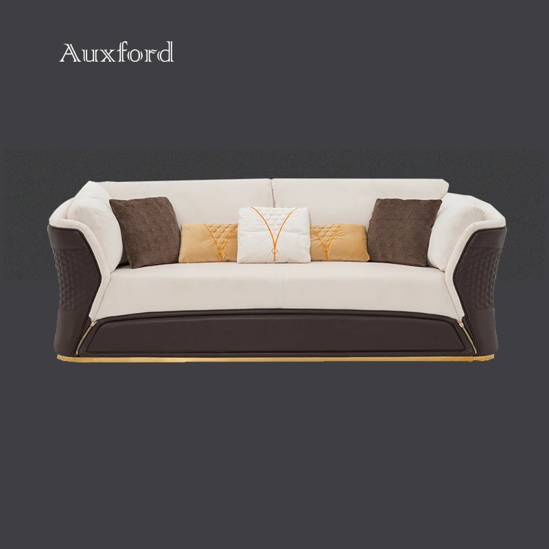 Luxury style modern leather sofa high quality comfortable italy design living room royal furniture sofa set