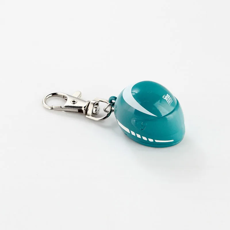 Custom logo print or laser blue metal motorcycle helmet keychain for advertising