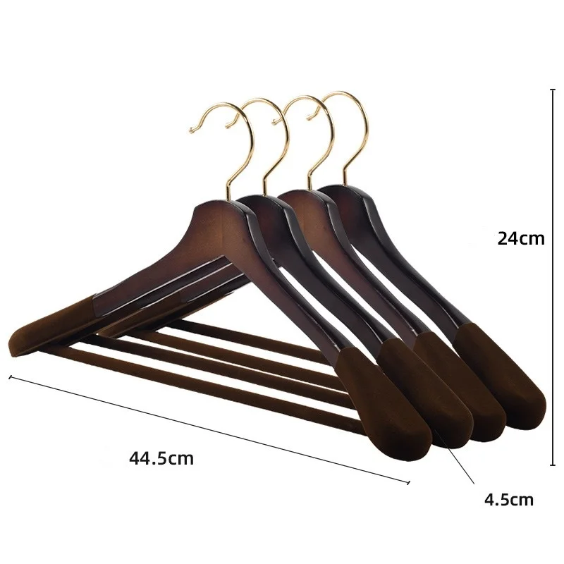 High Quality Custom Natural Wooden Hangers Luxury Wood Suit Hangers Coat Hanger For Hotel Home Shop