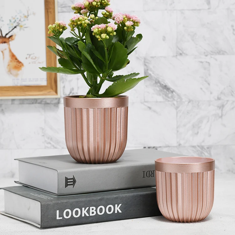 Geometric Cylinder Nordic Custom Small Modern Buy Cheap Indoor Plastic Plant Pots Wholesale Gold Flower Pots & Planters for Sale