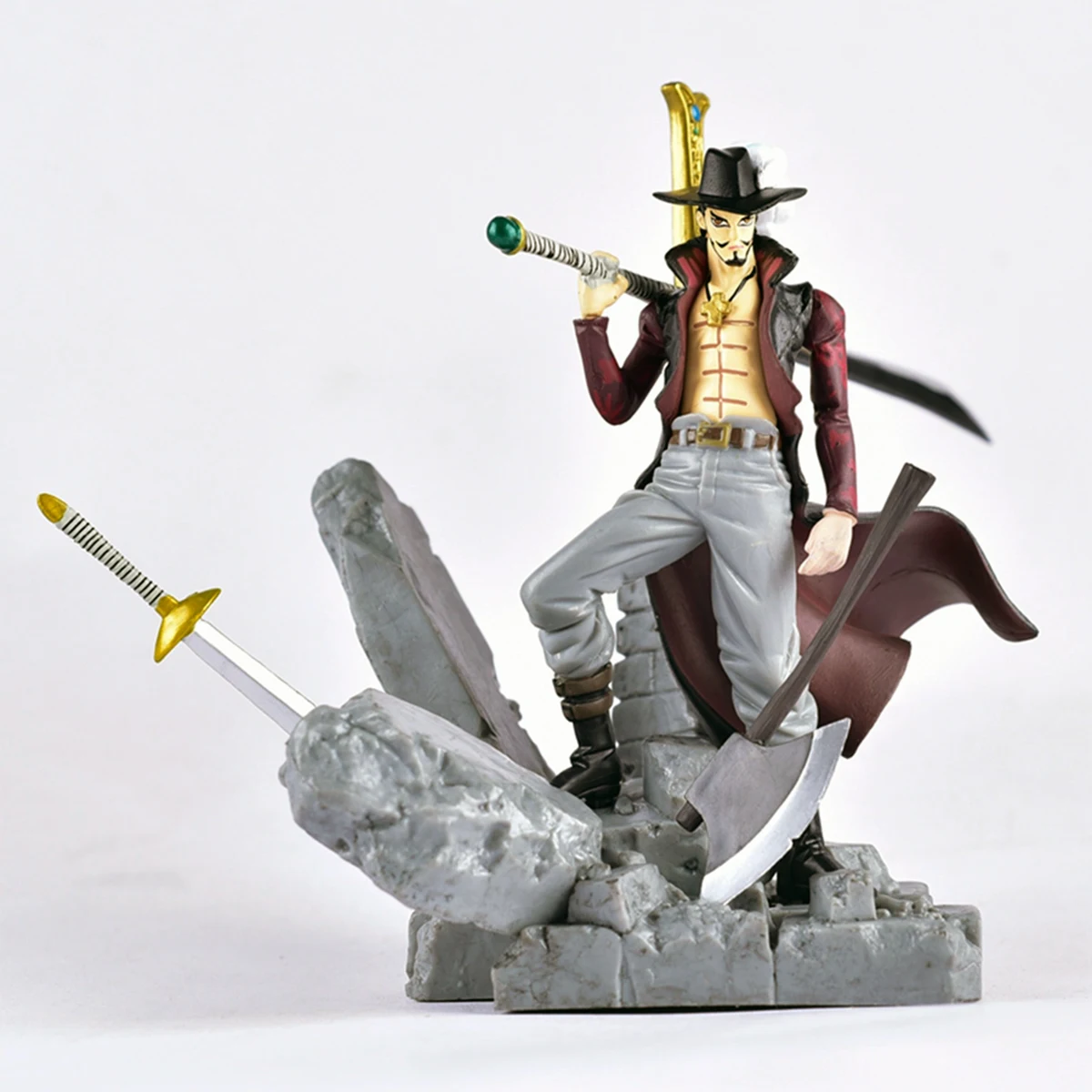 16cm One pieces Dracule Mihawk figure Character Model Toy Anime PVC Action Figures Collects Doll