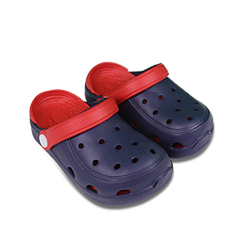 Babyhappy Low Price Wholesale Summer Children Anti-slip Mules Clogs Solid Color Kids Hole Soft EVA Garden Shoes
