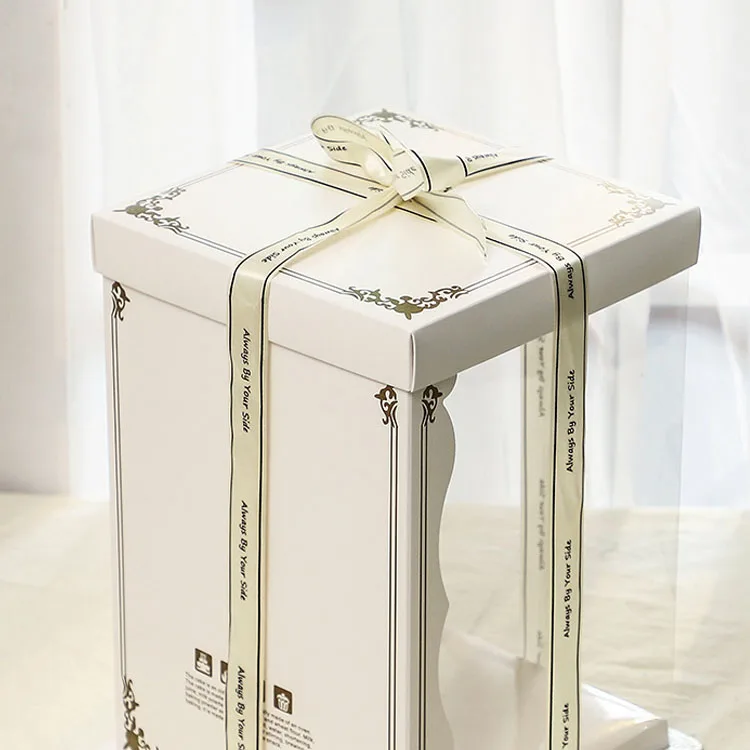 Special Ofer Beloved Dependable Square Luxury Birthday With Handle Packaging With Window Custom Cake Box