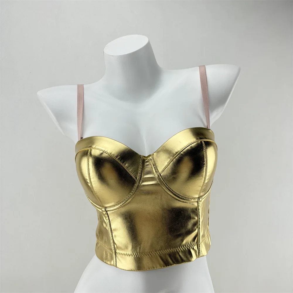 Manufactory Factory Wholesale Body Shaping PU Leather Tube Top Inner Wear Outer Wear Multi Color Bustier Corset Bra Top