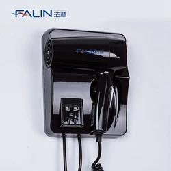 FALIN FL-2107 Hotel Hair Dryer Hotel Black Wall Mounted Hair Dryer With Shaver Socket 110v or 220v
