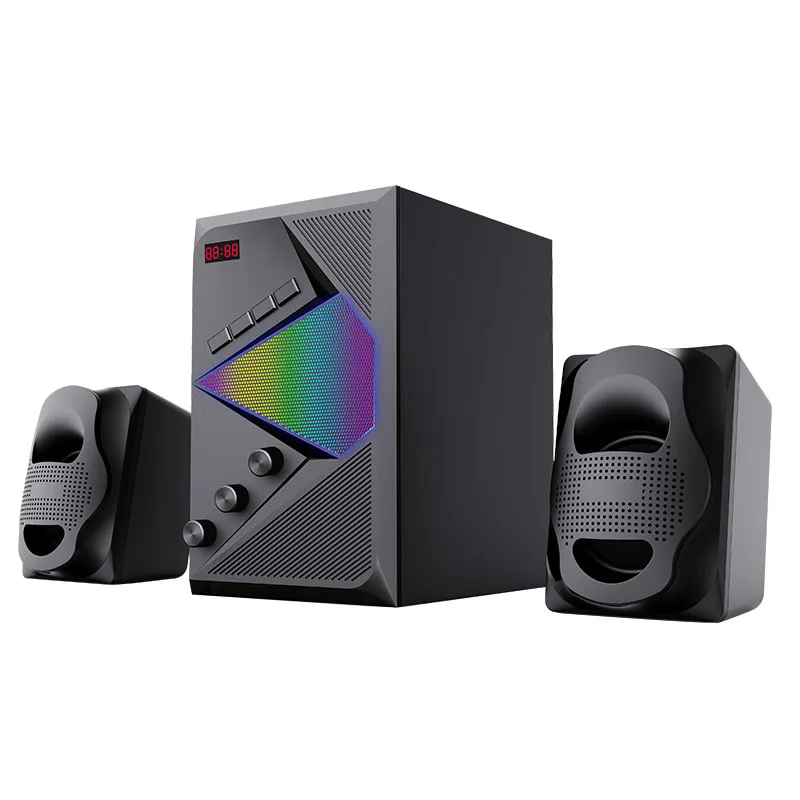 Wooden Fashion Active Gaming Computer PC Subwoofer Home Theater 2.1 Speakers