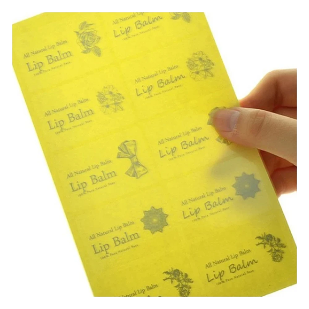 Custom transparent label for cosmetic products used with strong adhesive, clear PET labels for lipstick