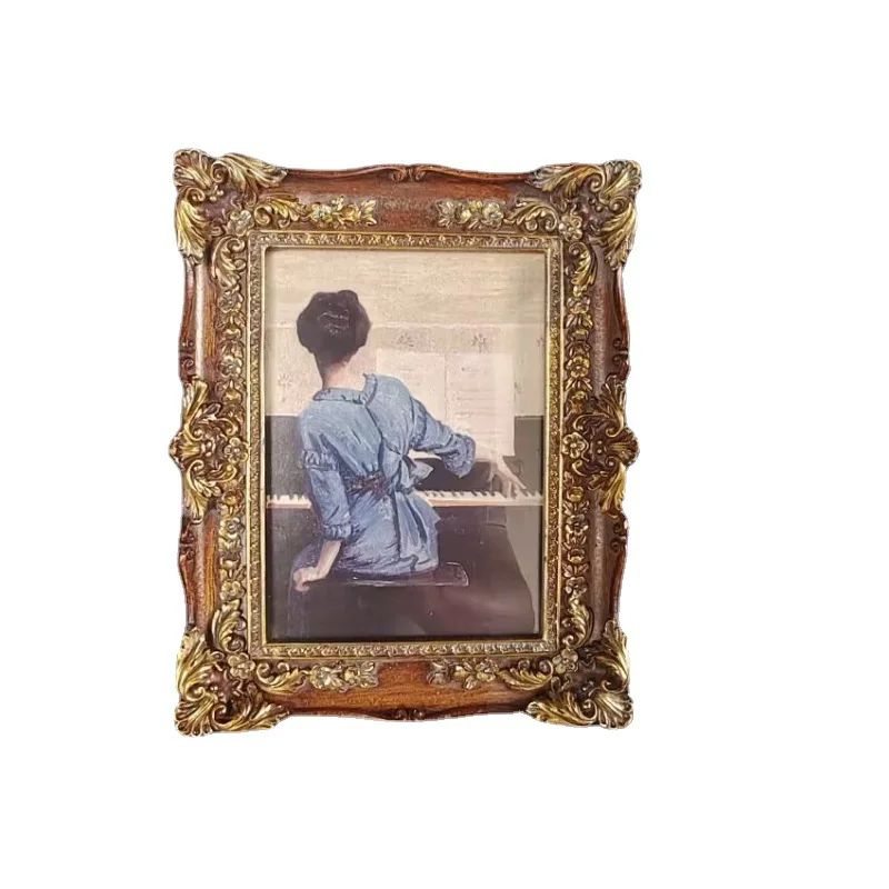 Vintage American art frame creative living room model room Bedroom dining room decorative painting carved picture frame