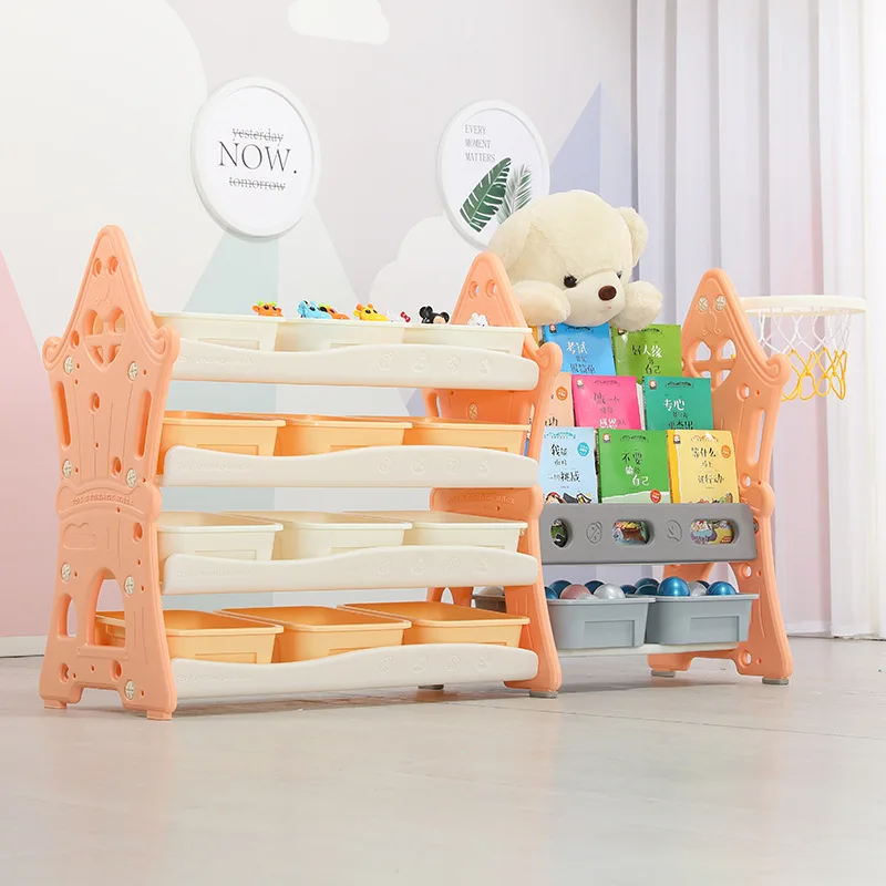 Miduoqi  Eco-friendly Multifunctional Kids Plastic Storage Cabinet Durable Plastic Kids Multi-layer Toys Storage Shelves