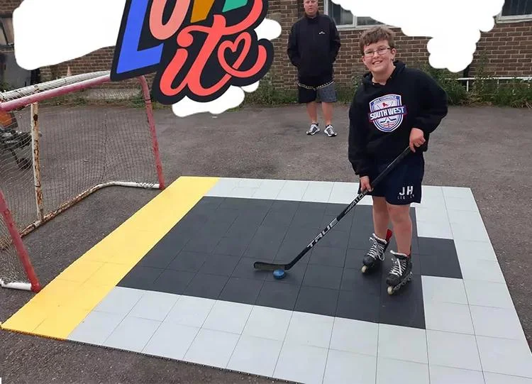 Readygo hockey sport court tile PP rink flooring tiles outdoor portable roller ice skating floor tiles  plastic floor mat