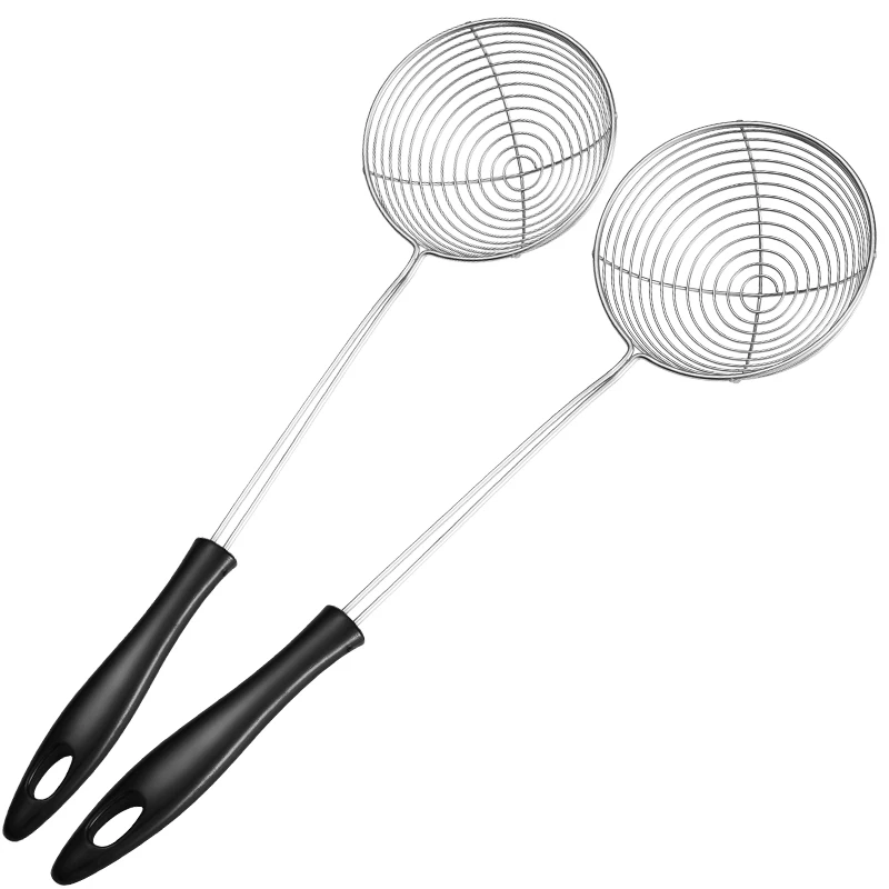 Good Quality New Arrivals Mesh Serving Colander Wire Mesh Oil Filter Strainer Cooking Utensil Stainless Steel Colander Oil Spoon