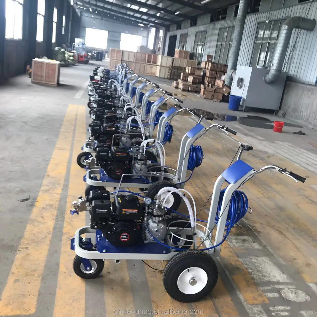 China Cheap Price Mechanical Plunger Hand Push cold spraying line painting road marking machine cold paint for sale