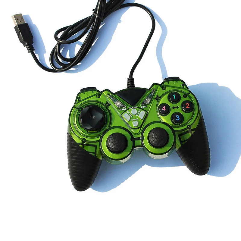 Factory made wired joystick game controller gamepad dual vibration pc With OEM service